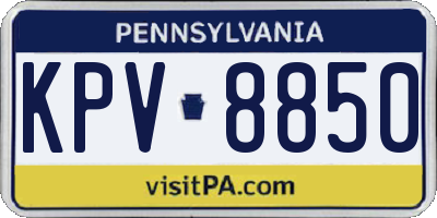 PA license plate KPV8850