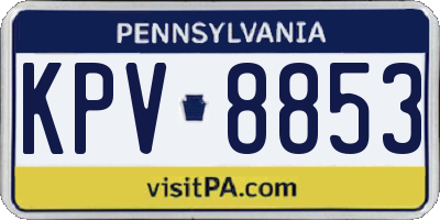 PA license plate KPV8853