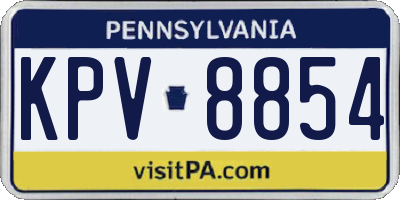 PA license plate KPV8854
