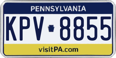 PA license plate KPV8855