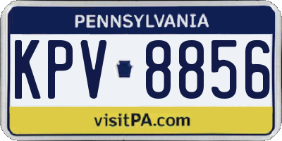PA license plate KPV8856