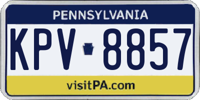 PA license plate KPV8857