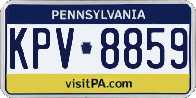 PA license plate KPV8859