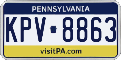PA license plate KPV8863