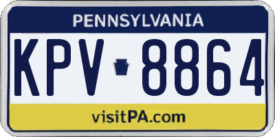 PA license plate KPV8864