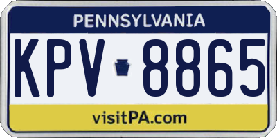 PA license plate KPV8865