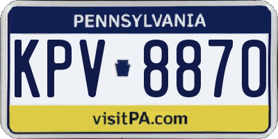 PA license plate KPV8870