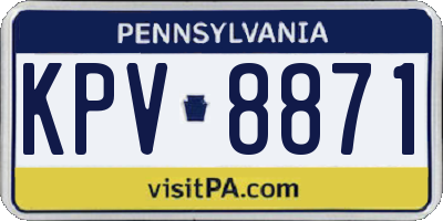 PA license plate KPV8871