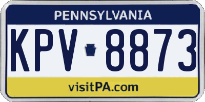 PA license plate KPV8873