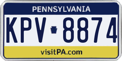 PA license plate KPV8874