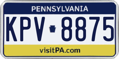 PA license plate KPV8875