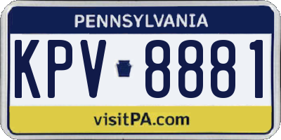 PA license plate KPV8881