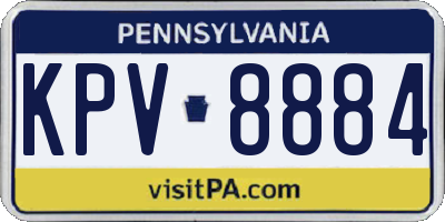 PA license plate KPV8884