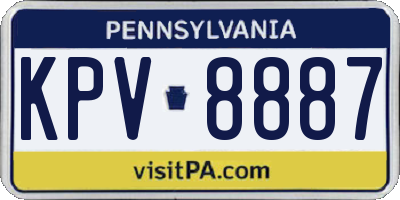 PA license plate KPV8887