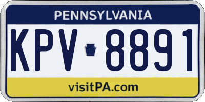 PA license plate KPV8891