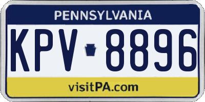 PA license plate KPV8896