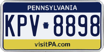 PA license plate KPV8898