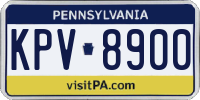 PA license plate KPV8900