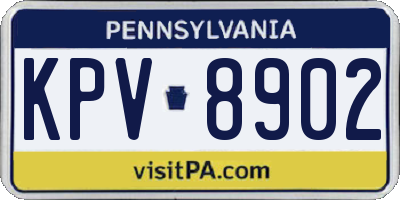 PA license plate KPV8902