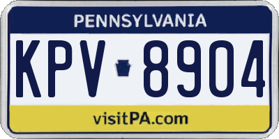 PA license plate KPV8904