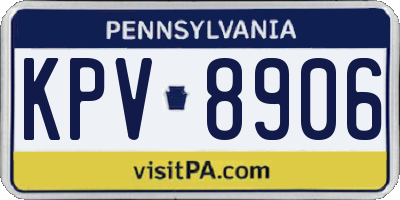 PA license plate KPV8906