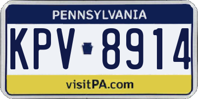 PA license plate KPV8914
