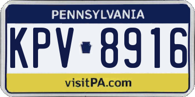 PA license plate KPV8916