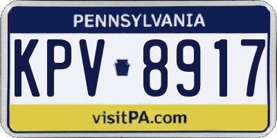 PA license plate KPV8917