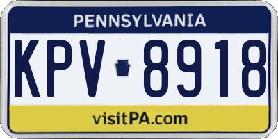 PA license plate KPV8918