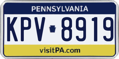 PA license plate KPV8919