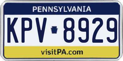 PA license plate KPV8929
