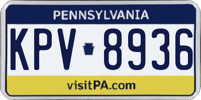PA license plate KPV8936