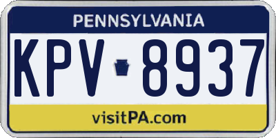 PA license plate KPV8937