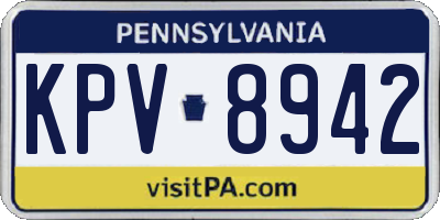 PA license plate KPV8942