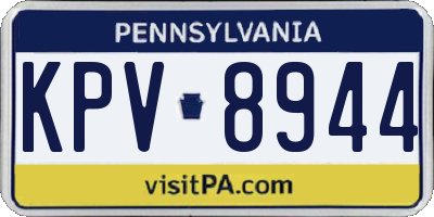 PA license plate KPV8944