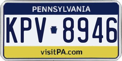 PA license plate KPV8946