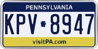 PA license plate KPV8947
