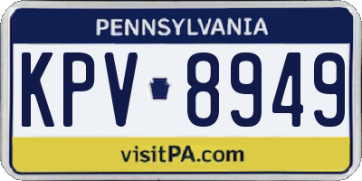 PA license plate KPV8949