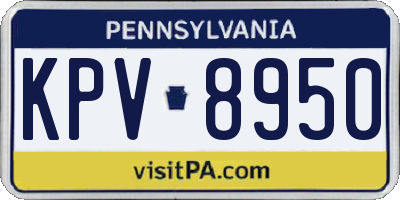 PA license plate KPV8950