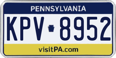 PA license plate KPV8952