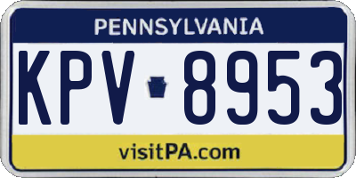 PA license plate KPV8953