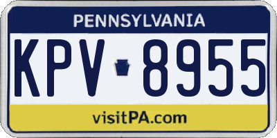 PA license plate KPV8955
