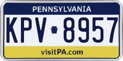 PA license plate KPV8957