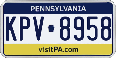 PA license plate KPV8958