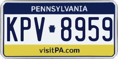 PA license plate KPV8959