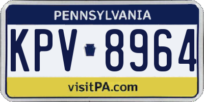 PA license plate KPV8964