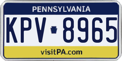 PA license plate KPV8965
