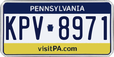 PA license plate KPV8971
