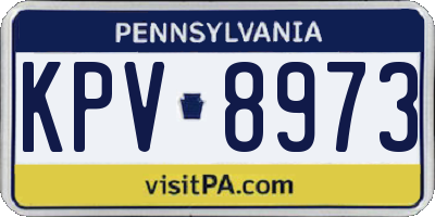 PA license plate KPV8973