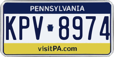 PA license plate KPV8974